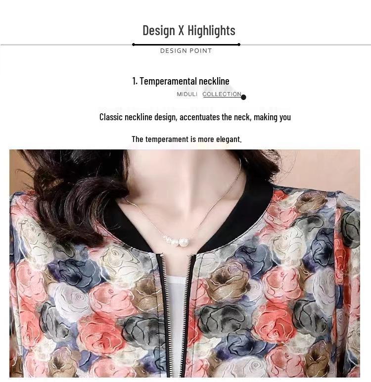 Women's Summer Chiffon Cardigan: Lightweight, Sun Protection, Petite, Age-Reducing, Easy To Match, Printed Design, Baseball Style.
