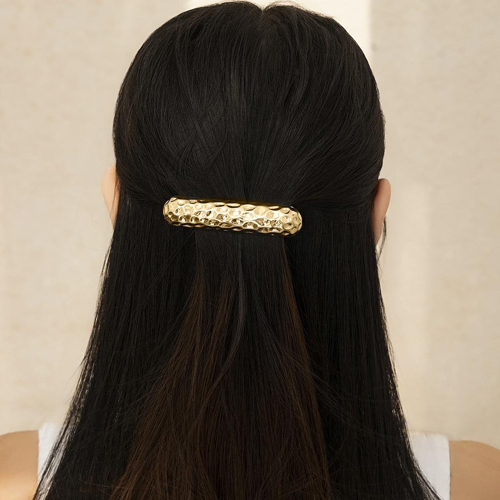 Retro Long Golden Metal Smooth Hammered Hairpin Minimalist Senior Hair Loop Accessories Ponytail Hair Pin Headwear Charm Jewelry