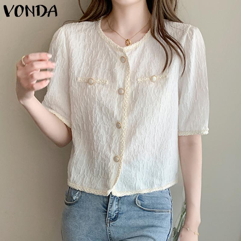 

Летние женские пальто VONDA на пуговицах с короткими рукавами, топы