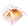 Floral Box Flower Square Shape Flower Box for Homes Pink Acrylic Paper Fabric Flower Preservation 1Pcs