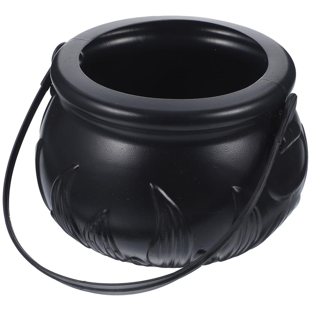 Candy Halloween Cauldron Witch Bucket Jar Black Kettle Pot Plastic Party Props Bowl Decorations Large Decor Kettles Basket