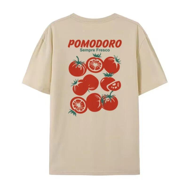 

Vintage Italian Pomodoro Tomato Graphic Tees Cute Aesthetic Vegetable TShirts Women Summer Cottagecore Shirt Streetwear Tops 2XL