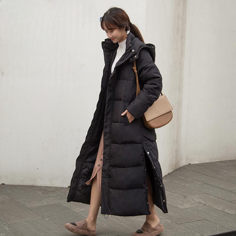 The New Winter Loose Thickened Long Over-the-knee Down Cotton Jacket