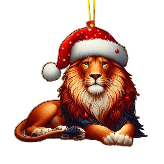 Christmas Ornaments for Tree Acrylic Cartoon Animal Car Rear Mirror Hanging Charm 2D Flat Cat/Dog/Bear/Rabbit Pendant for Tree Auto Interior Accessory