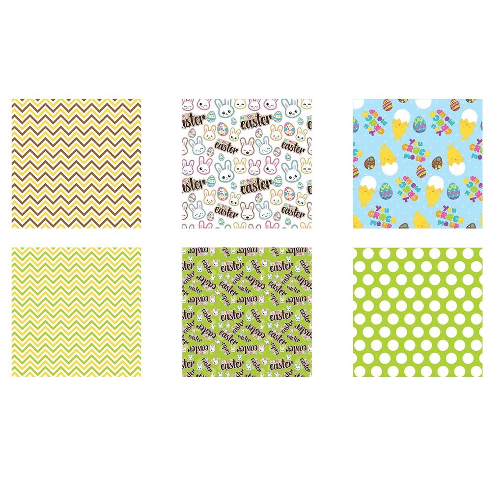 10 Stück DIY Bastelbedarf Ostern Frühling Hase bedruckte Stoffquadrate 10 Zoll