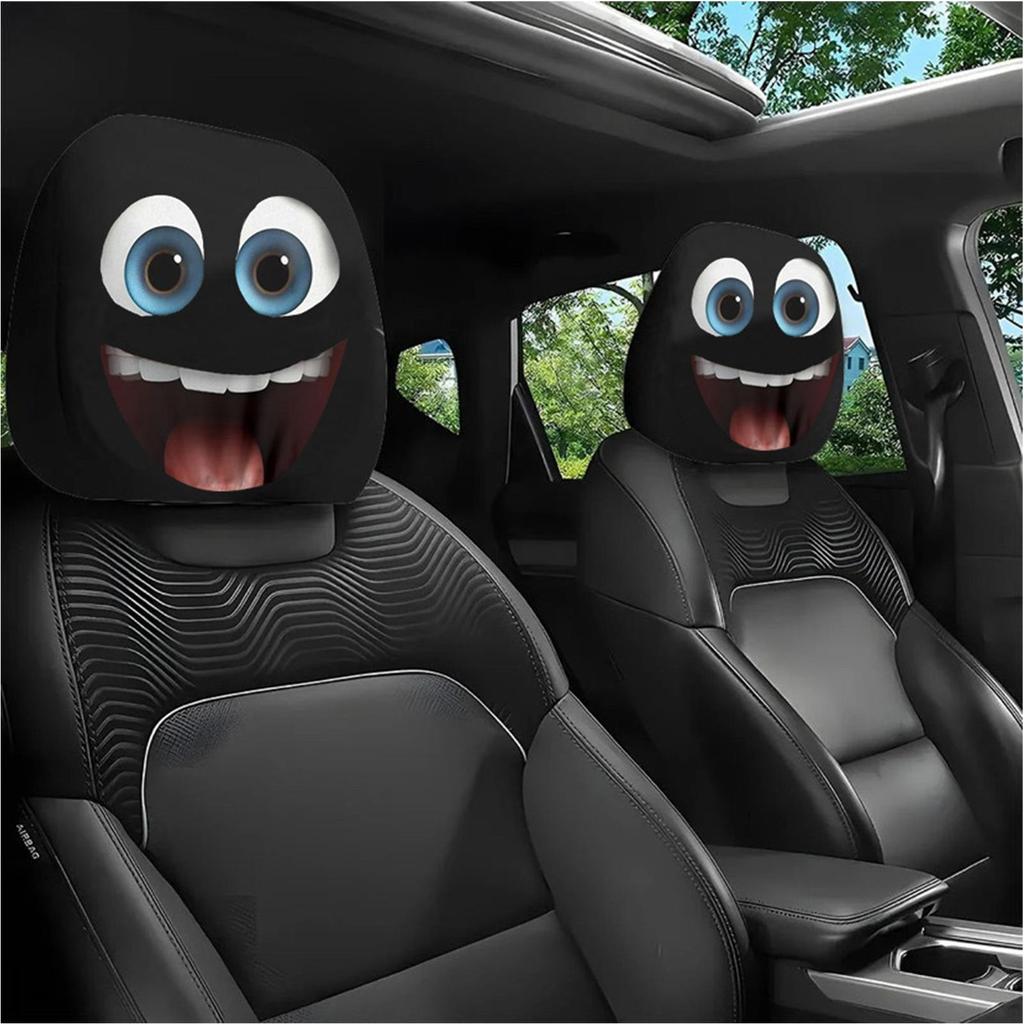 Car Seat Headrest Cover 2 Pieces Halloween Auto Headrest Protector Head Rest Protector For Sedan SUV Drivers Auto Owners Fleet