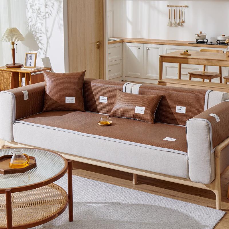 New Cold Feeling Patched Rattan Mat Sofa Cushion Summer Mat Non-slip Sofa Cover Summer Mat Cushion