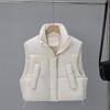 Winter women's loose versatile vest vest stand-up collar down cotton vest windproof Korean version short