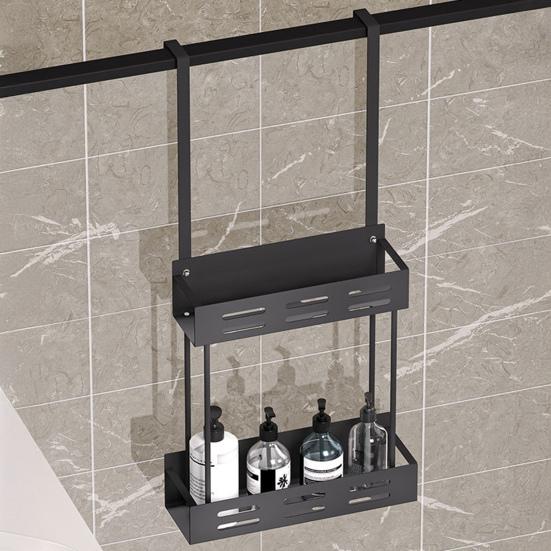 Shower Caddy Hanging Storage Rack Strong Load-bearing Easy Assembly Double Layer Bathroom Organizer Basket