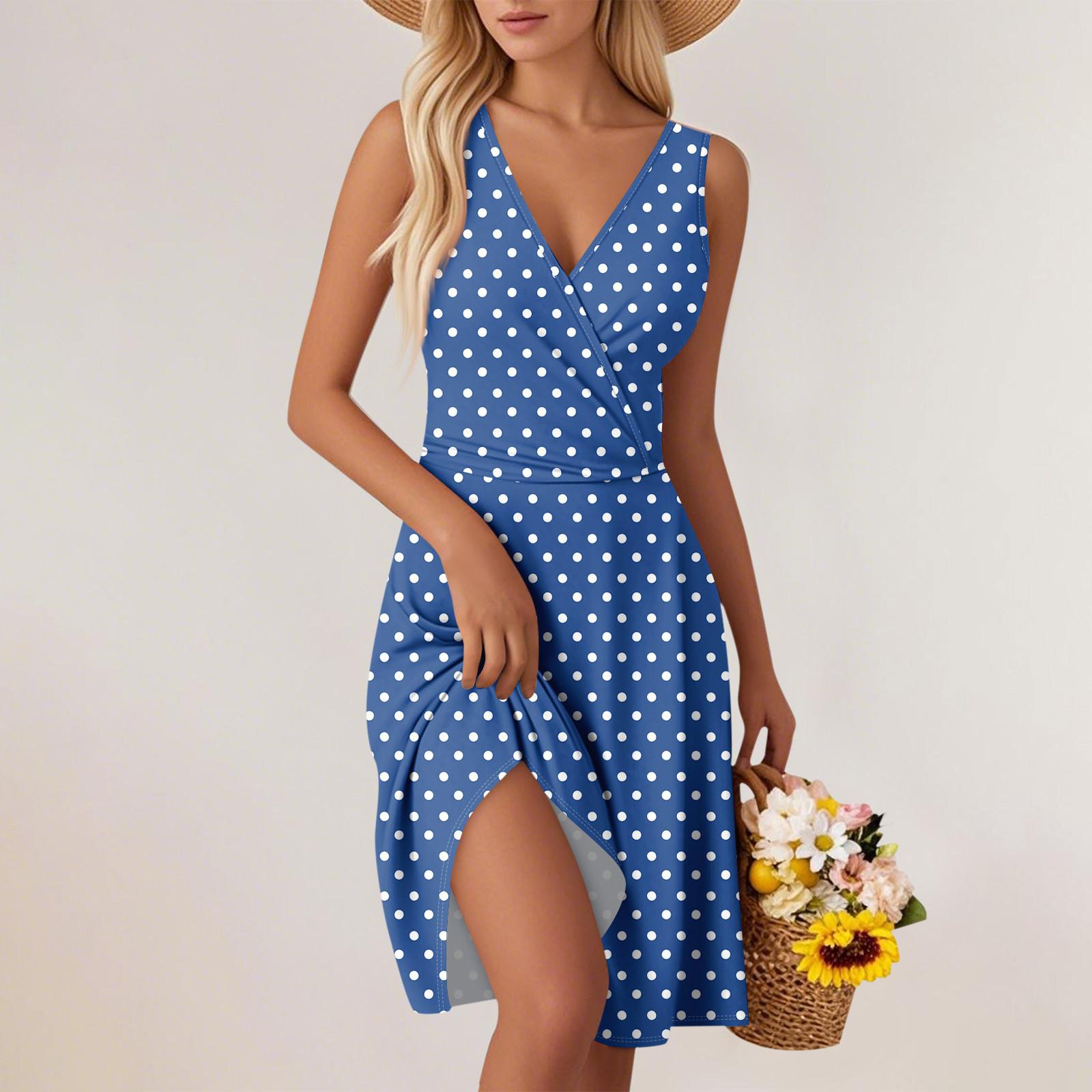 

Женские модные платья-жилетки без рукавов с V-образным вырезом и принтом на талии M