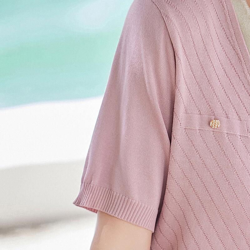 Paster Summer Faux Two-Piece Knit Short Sleeve T-Shirt