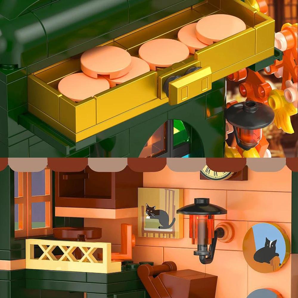 Set di Blocchi da Costruzione Giocattolo Macchina del Caffè Design Diversi per Bambini Gioco di Finzione Strumento per Negozio Regalo Decorativo da Collezione