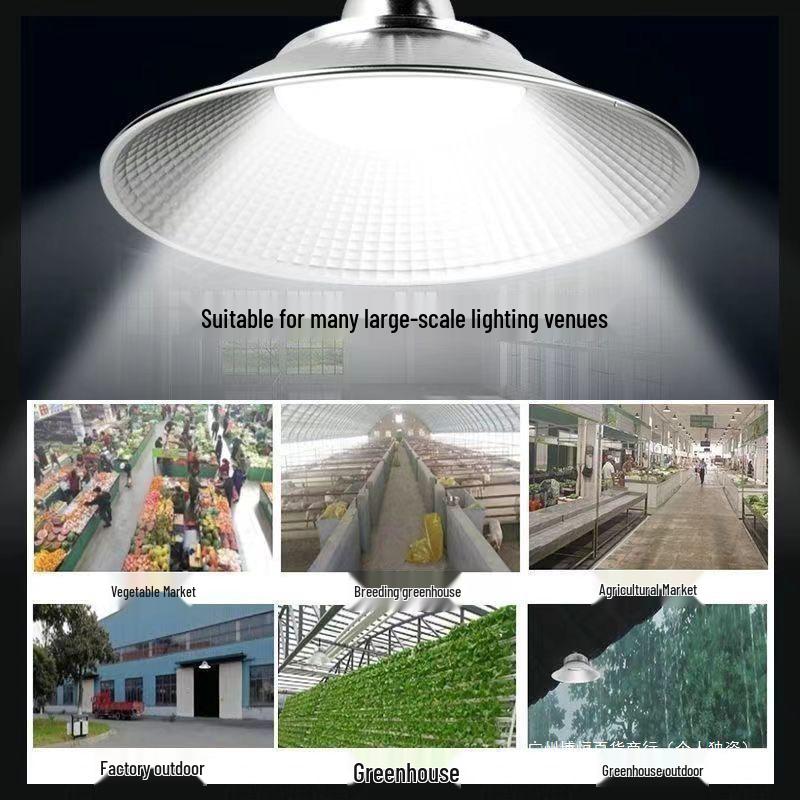 Super Bright Industrial Pendant LED Light - E27 Energy-Saving White Bulb for Gyms & Warehouses
