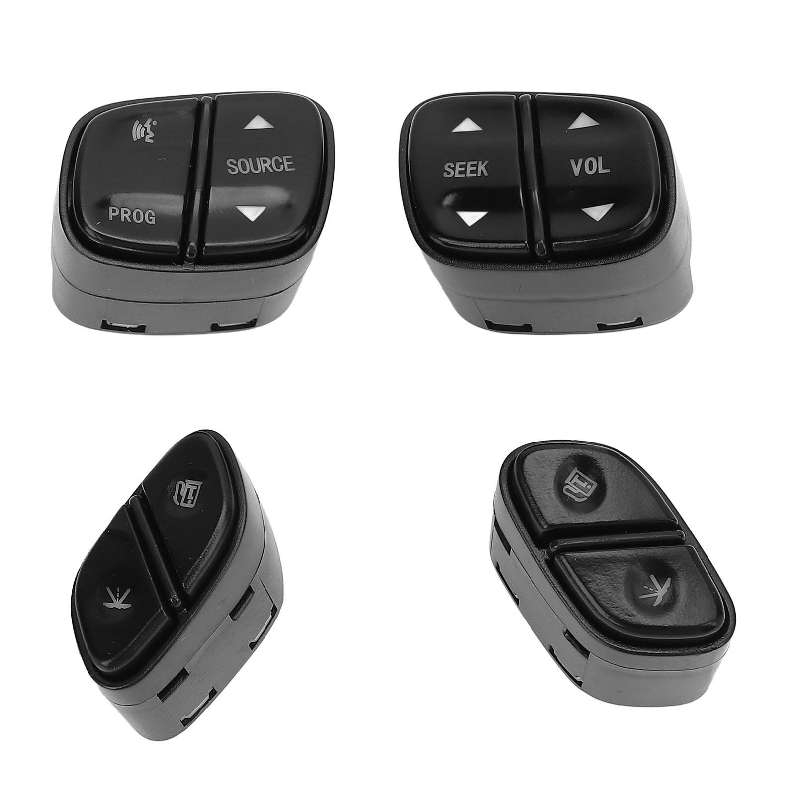 

4 шт. Кнопка переключателя управления на рулевом колесе, белый светодиодный индикатор, надежное соединение, долгий срок службы