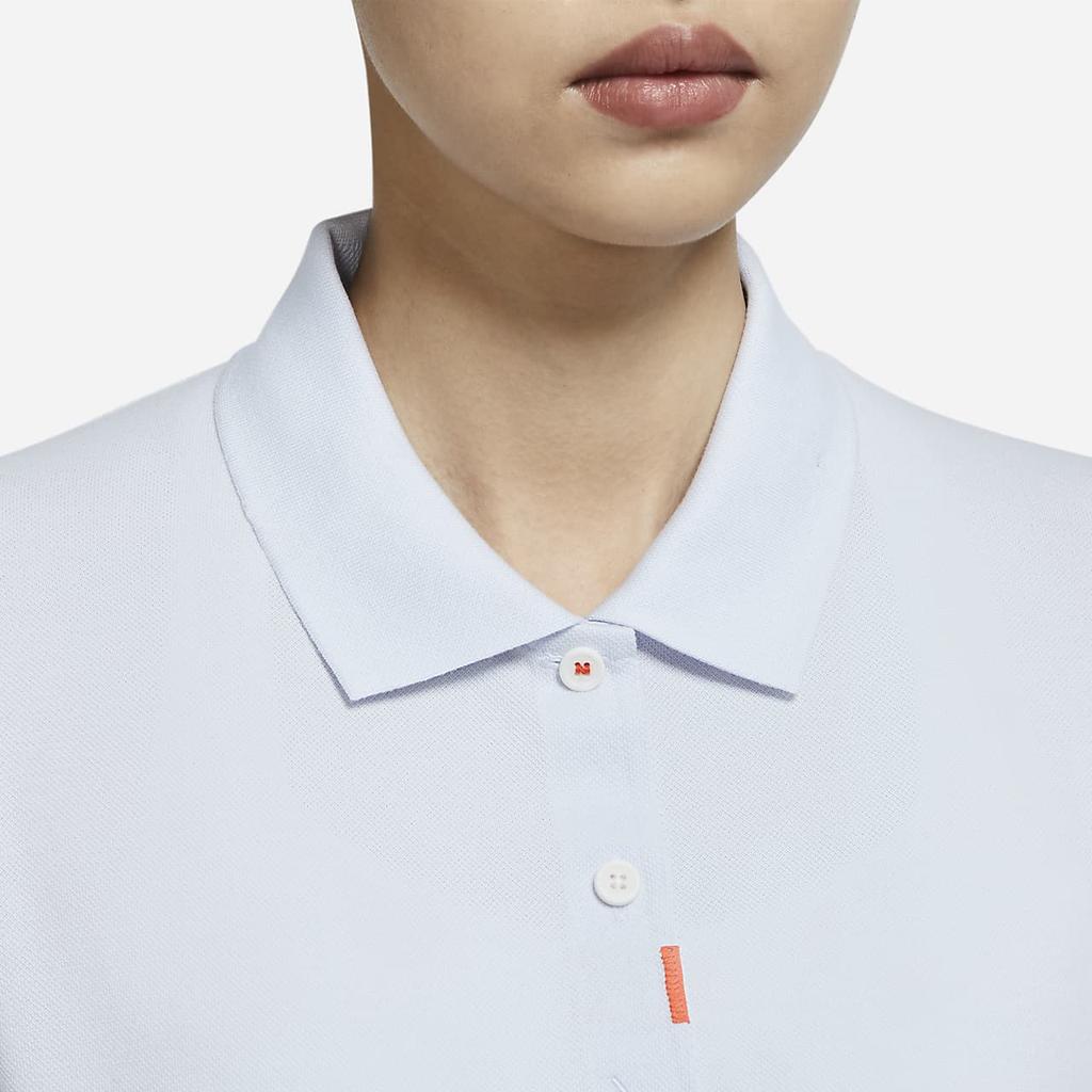 Nike SS22 Solid Color Polo Shirt Women Tops Gray White DC3427-085
