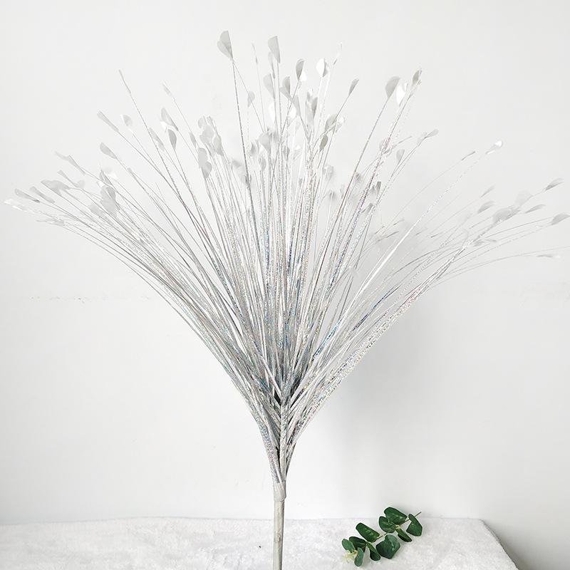 1pc Heads Peacock Grass Artificial Plants Pampas Grass Reed Flower Arrangement Home Bedroom Wedding Decorations Fake Flowers