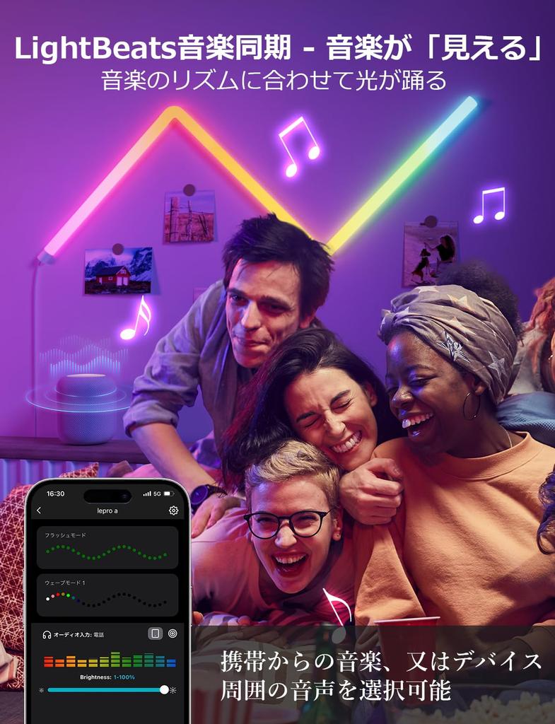 With Lepro AI Bar Light WL1 Smart LED Bracket Light Rainbow Flowing 16 Million Colors Light Bar Gaming Indirect Lighting Movie Wall Lighting AI Light