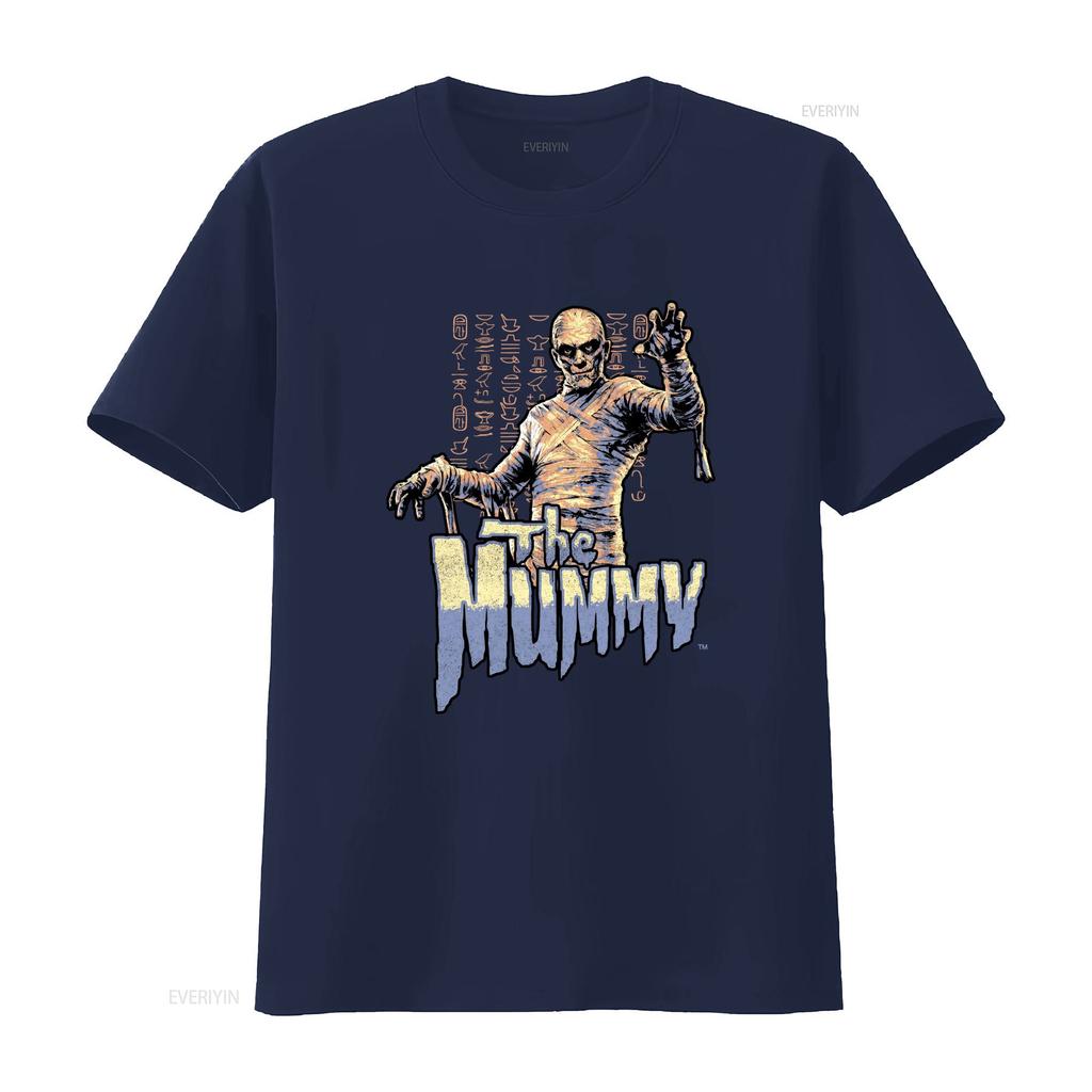 Universal Monster Movies The Mummy Egyptian Hieroglyphs Mens T Shirt vintage Washed Stretched Slightly Unisex designer clothes