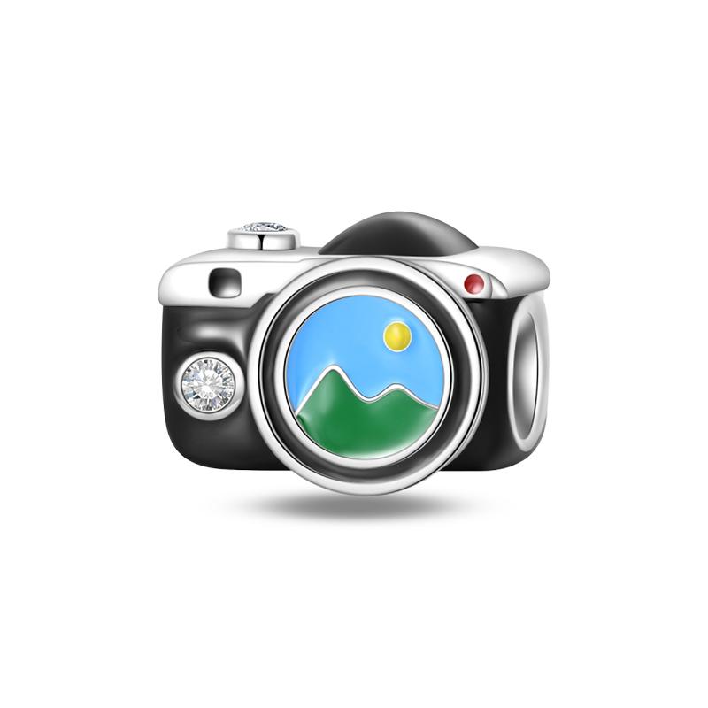 New Copper Alarm Clock Camera Frog Camera Vacation Charms Beads Fit 3Mm Original Bracelets Diy Jewelry Birthday Gift