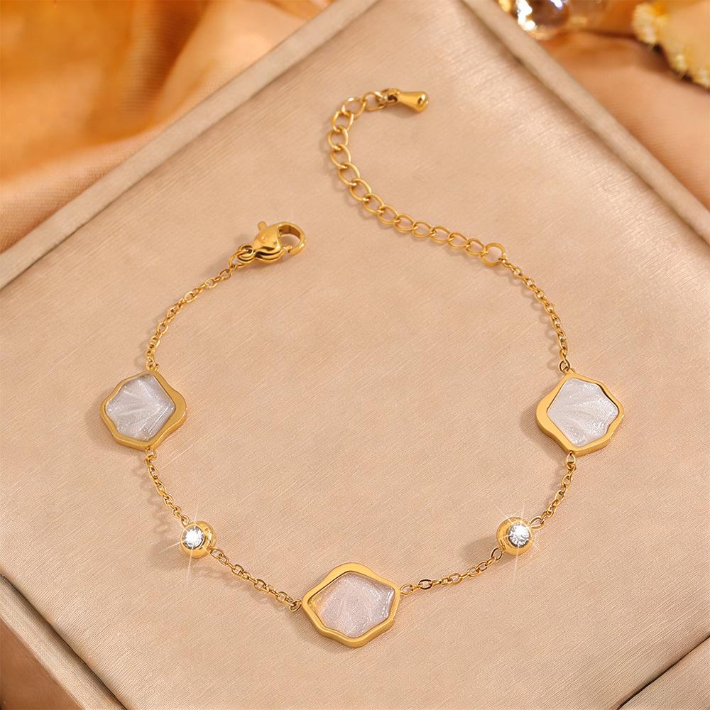 Korean Fashion Titanium Steel Diamond Inlaid Women's Luxury Bracelet