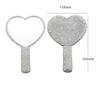 Diamond Handheld Makeup Mirror Love Heart Mirror Female Handle Makeup Cosmetic Beauty Tools Handheld Vanity Make Up Mirror