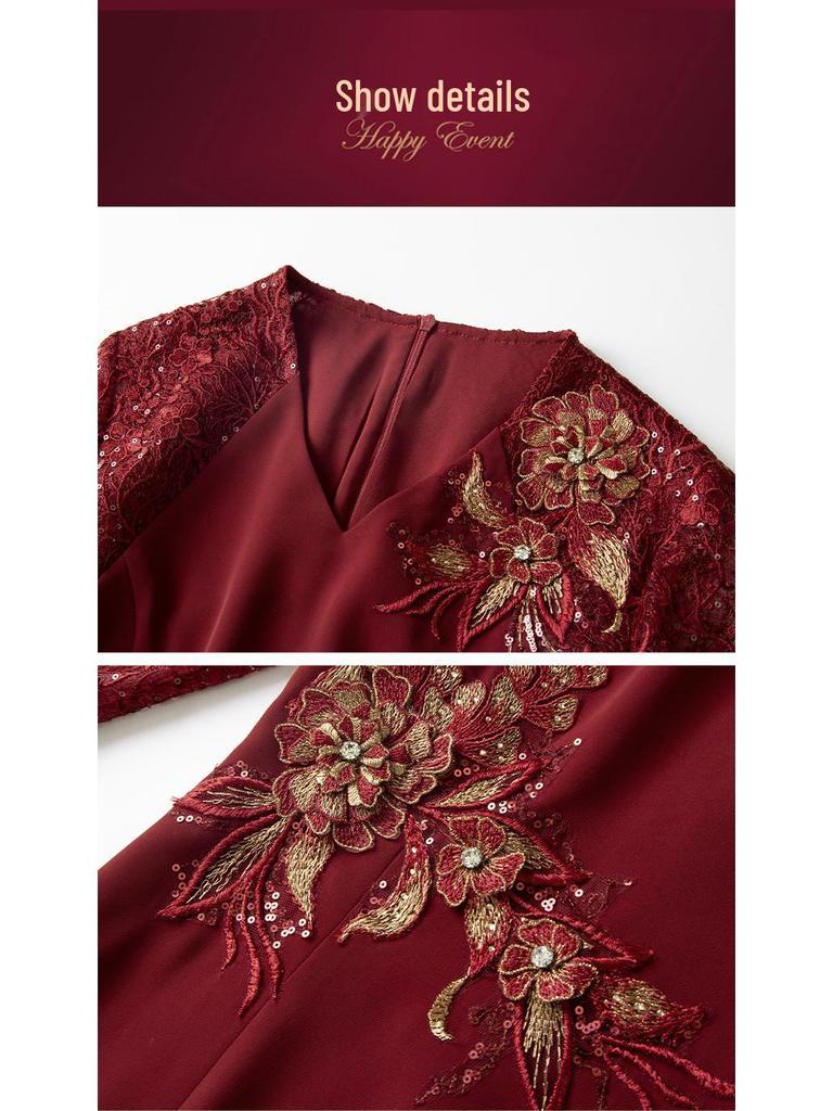 Elegant Spring Plus Size Mother-in-law Wedding Banquet Dress
