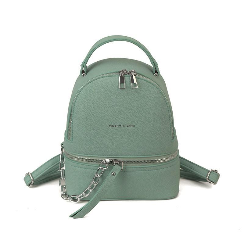 

New 2026 Korean Style Pu Women s Backpack Fashionable Large-capacity All-matching Student Bag Simple Travel зелёный