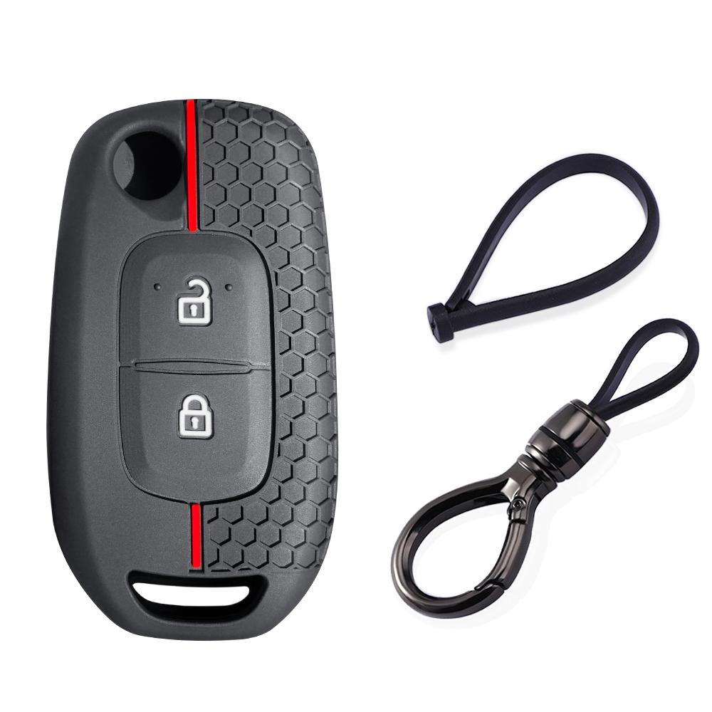 Silicone Key Cover Cap for Renault Logan 2 Captur Sandero Stepway Duster 2019 2020 2button Car Key Cover Case Car Accessories