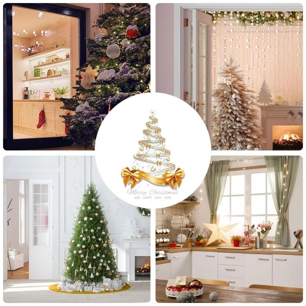 Golden Wall Mural Stickers Self-Adhesive Window Decals Removable New Year Decorations