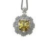10 Carat Yellow Moissanite Pendant Necklace with Hearts & Arrows, Diamond Tester Pen & Certificate