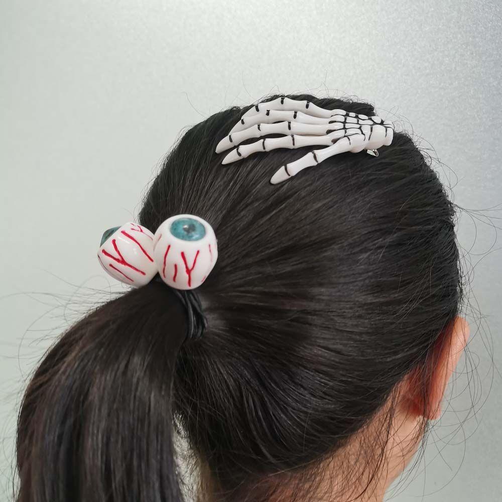 Skull Hand Zombie Punk Halloween Rubber Band Hair Accessories Women Hair Clip Korean Style Barrette