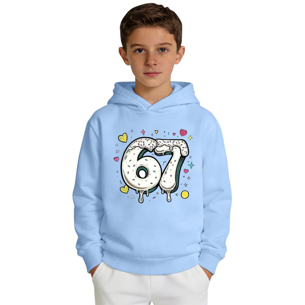 Boys' Printed Hooded Long,Sleeve Sweatshirt Casual Sports Comfort Sweatshirt