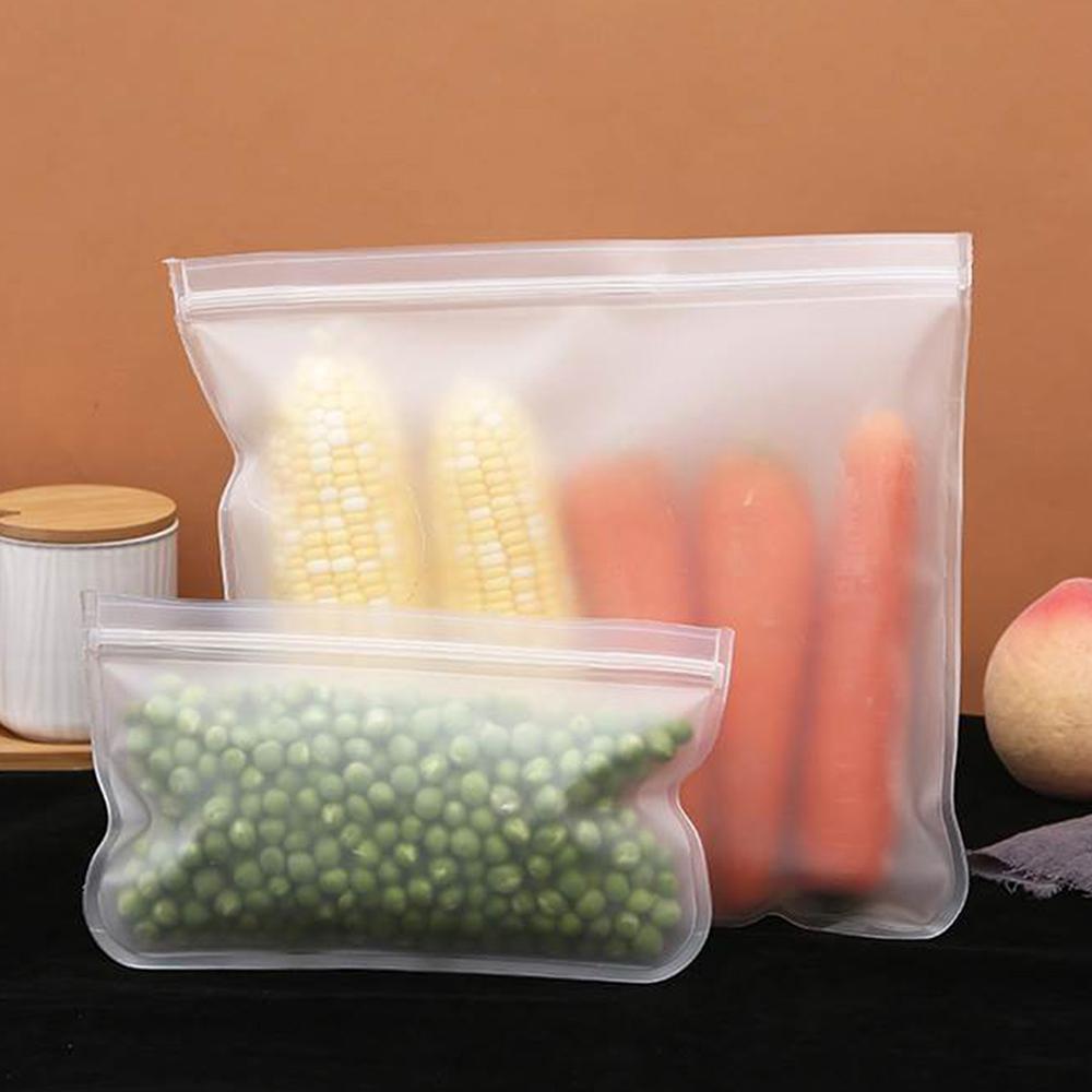 Set Of 4 Thickened Sealed Peva Food Preservation Ziplock Bag, Suitable For Refrigeration, Classification And Storage