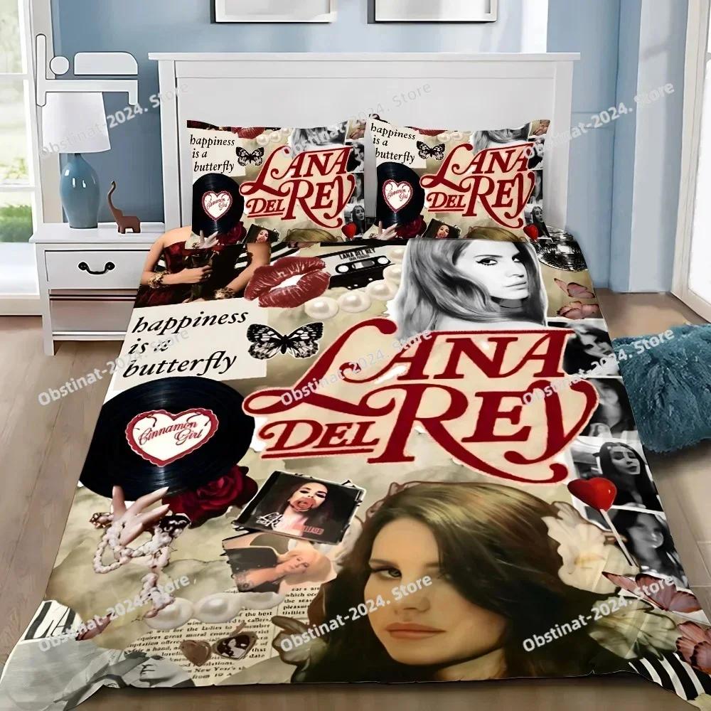 Singer Bettwäsche Set Bettbezug Kissenbezug Erwachsener Junge L-Lana D-Del Reys Mädchen Schlafzimmer Dekoration Kinder Geschenk Einzelbett Doppelbett Große Größe