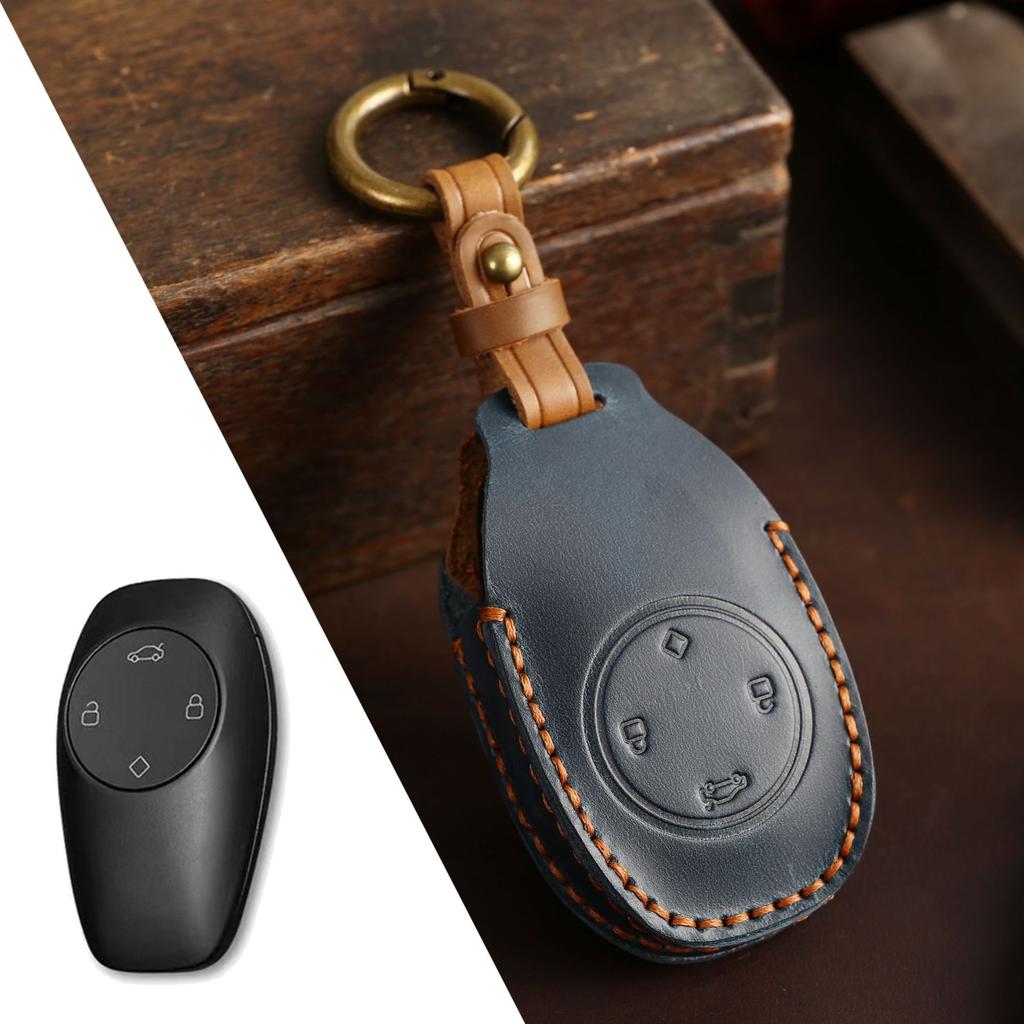 Car key protective cover is suitable for Zero Run T03 modified men's and women's real cowhide key case.