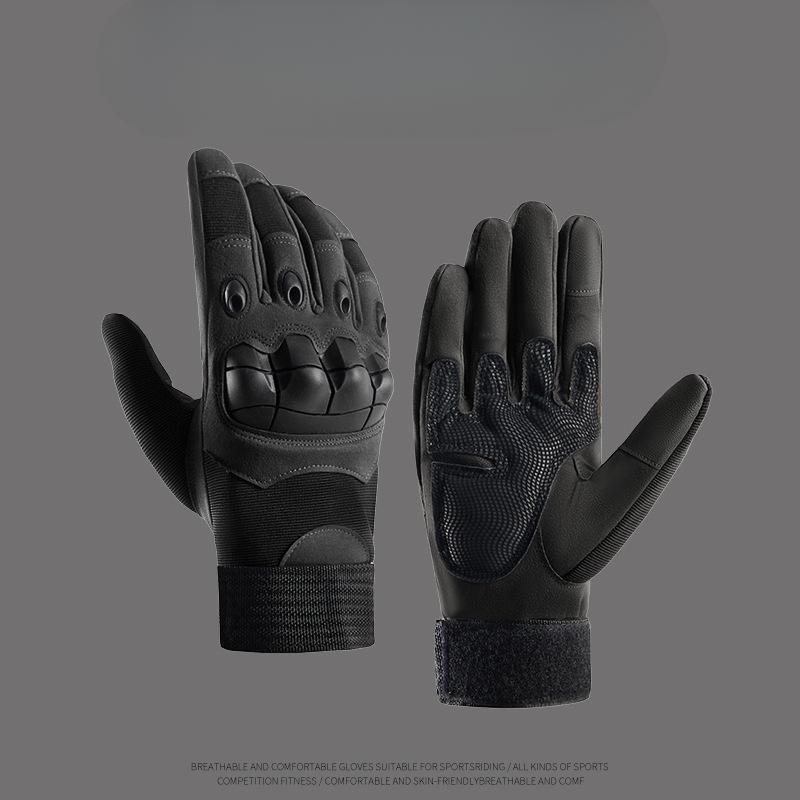 Tactical Gloves Men Long Finger Soft Shell Outdoor Protection Army Fan Anti Slip Sports Cycling Mountain Climbing Fighting Touch Screen Gloves Men
