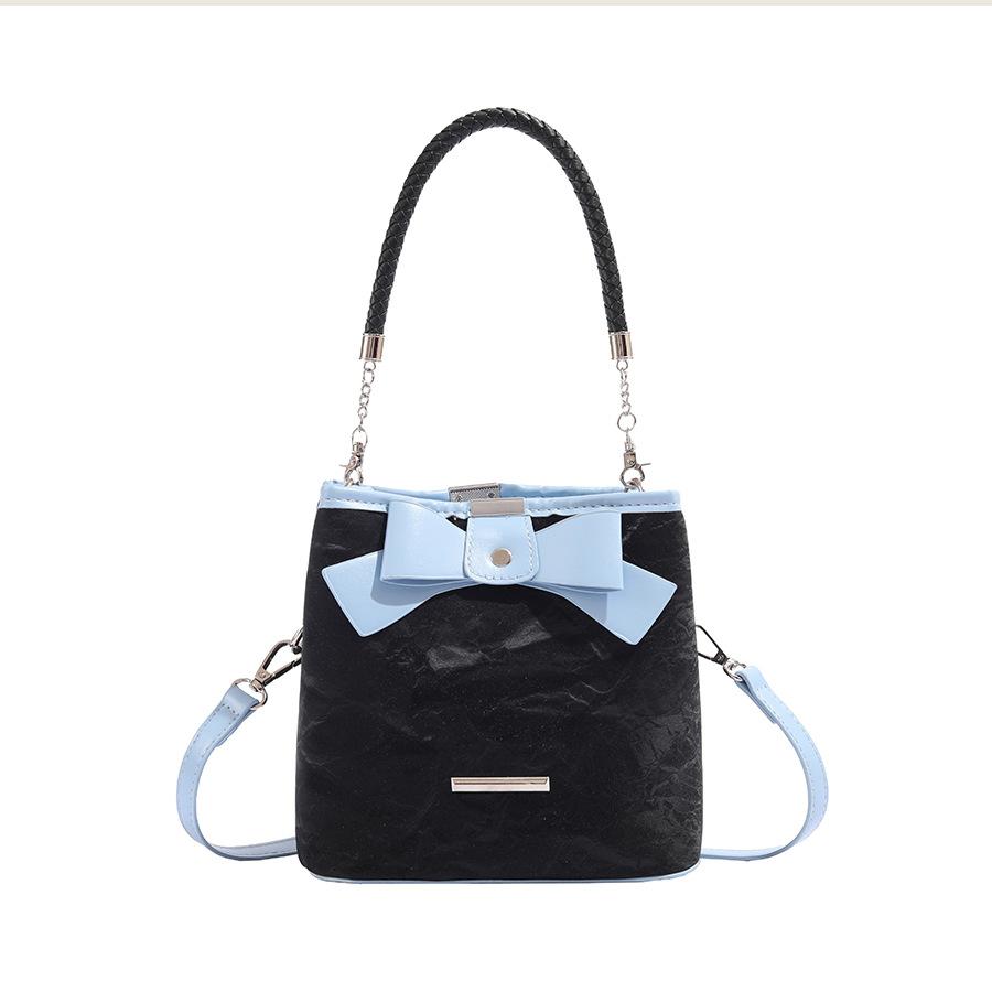 Summer High-end Bow Bucket Bag for Women with Niche Design Light Luxury Handbag Crossbody Women's Bag