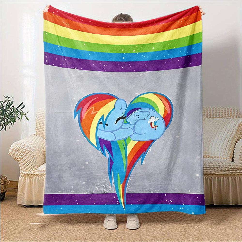 1pc My Little Pony6 Blanket, Gift, for Men and Women, Soft Blanket, Good for Sofa Bed Couch Travel, Lightweight Flannel Blanket