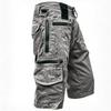 Pantaloncini Cargo Lavati Vintage da Uomo Multitasche Casual Tattici da Lavoro per Esterno