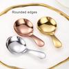 Stainless Steel Teaspoon Mini Smooth Short Handle Reusable Sugar Coffee Tea Cake Pudding Ice-cream Spoon Flatware