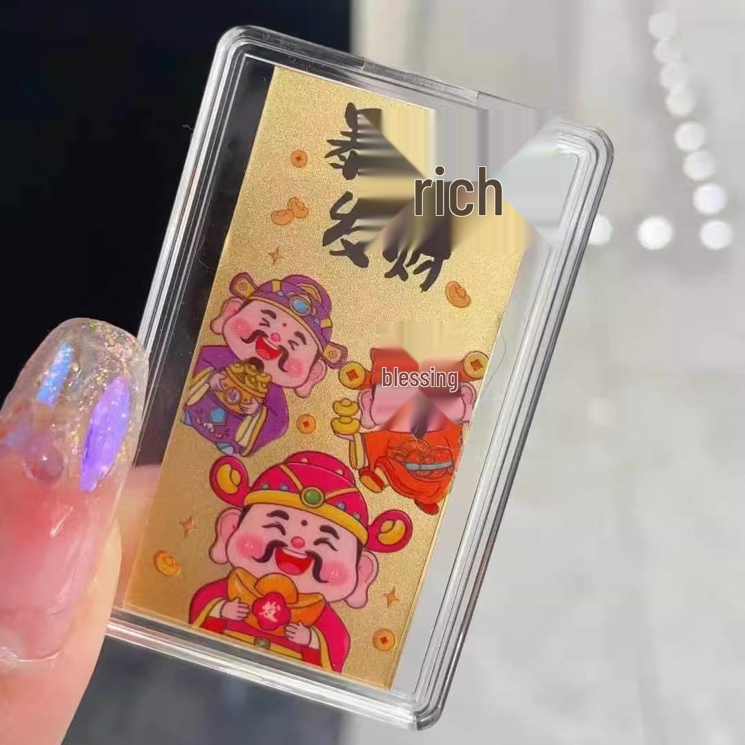 2025 Year of the Snake Golden Wealth God Sticker - Prosperity & New Year Blessings Gift for Best Friend
