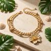 Sweet Enamel Glaze Flower Anklets for Women Boho Elegant Floral Anklet Leg Bracelet Adjustable Foot Chain Beach Sandals Jewelry