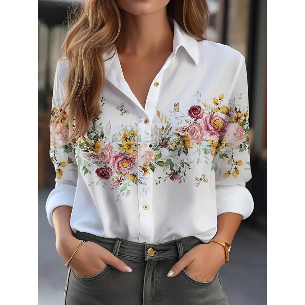 Women's Shirt Casual Loose Soft Comfortable Button Lapel Fashion Shirt Sun Shade Breathable Women's Slim Shirt Plus Size