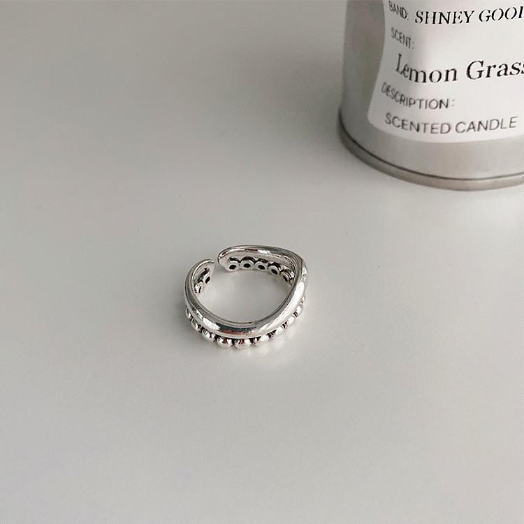 Vintage-inspirierter geometrischer offener verstellbarer Ring aus 925er Sterlingsilber für Damen