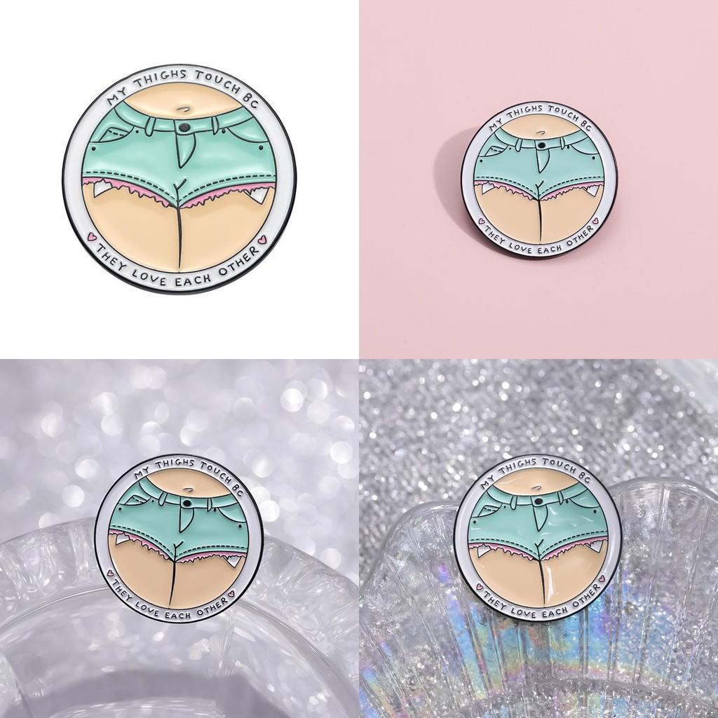 Creative Geometric Letter Brooch For Fashionable Denim Shorts Unique Metal Badge Design