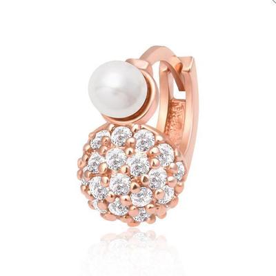 Bella 14K Gold Needle Cubic Pearl Rose Gold Ring Piercing (S8539490)