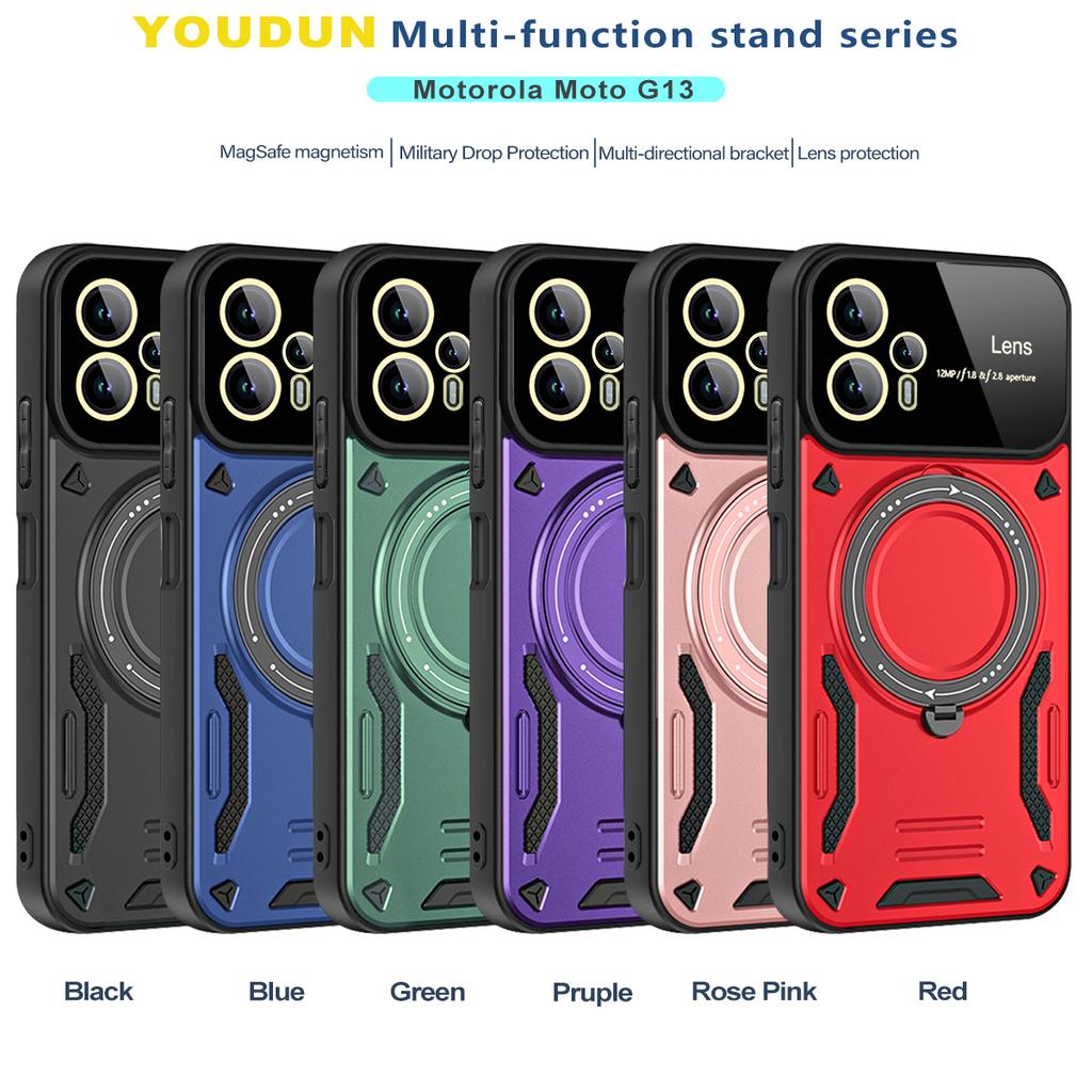 Magnetic Shockproof Armo Case for MOTO G53 5G G23 4G G22 G32 G60 G30 G20 G10 Bracket Lens Protect Ring Magsafe Cover Funda