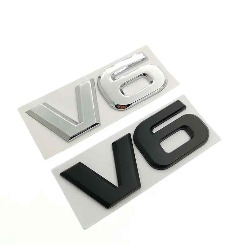 1Pc 3D V6 Car Logo Sticker Emblem Auto Badge Decal For Fiesta Mustang Ranger Styling