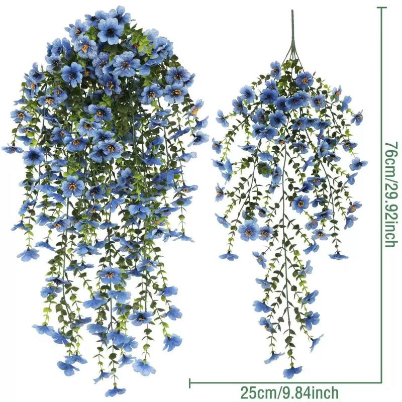 2Pcs Plastic Eucalyptus Fake Plant Decor Daisy Artificial Flowers Hanging Vines For Wedding Arch Home Garden Wall Decoration