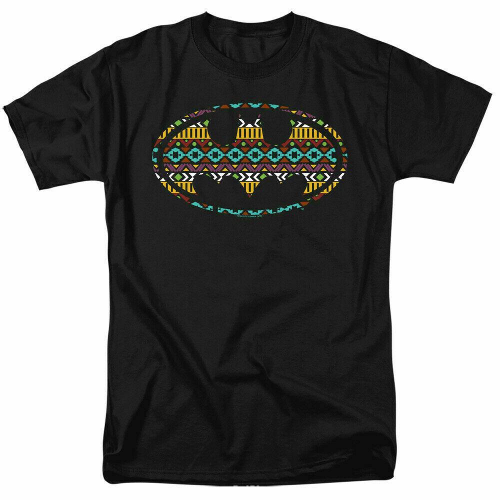 26 Batman Aztec Fill Symbol Logo T Shirt Licensed Comic Book Tee Black Unisex T-Shirt XXXXL